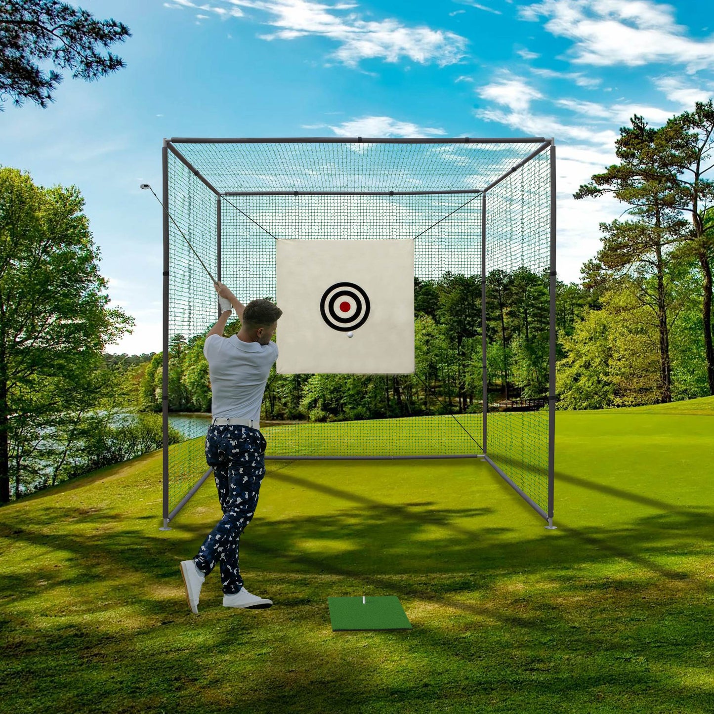 10x10x10 FT Golf Practice Net Cage - Indoor & Outdoor Use