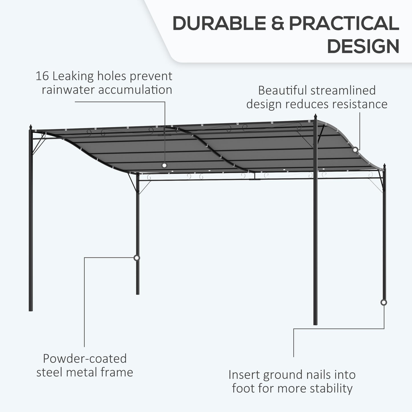 10' x 13' Outdoor Pergola Canopy - Weather-Resistant Cream White