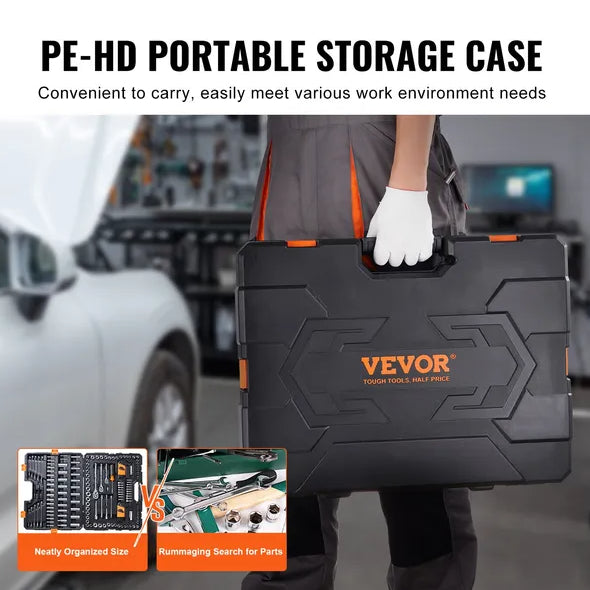 Mechanic Tool Kit with Portable Storage Case - Versatile Socket Set