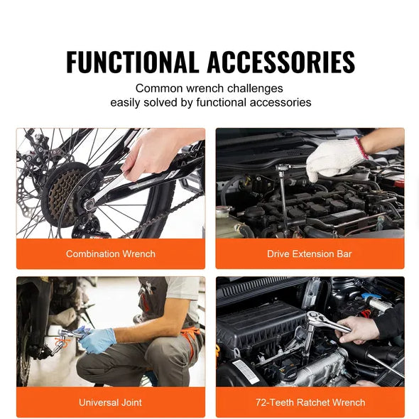 Mechanic Tool Kit with Portable Storage Case - Versatile Socket Set