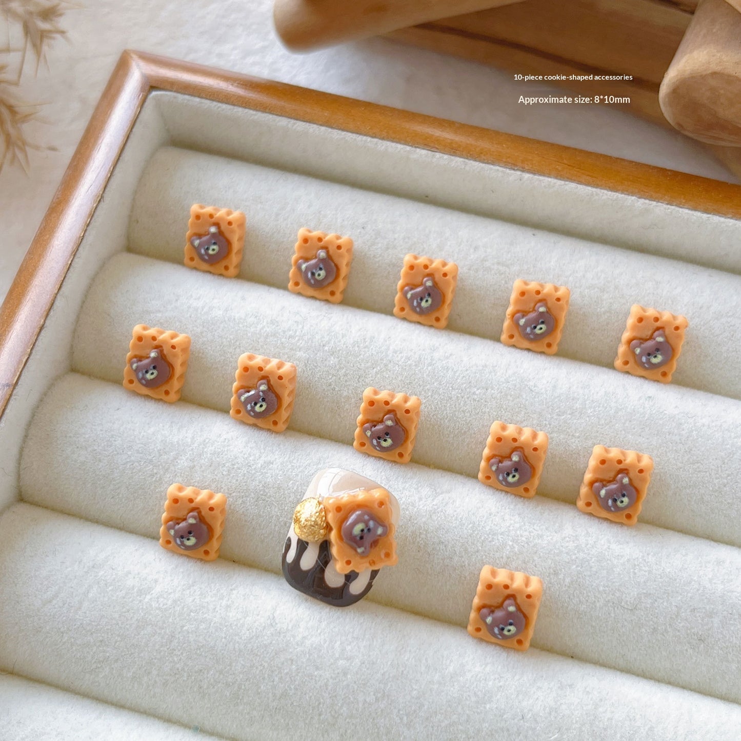 Edible Toy Cookie Nail Art Accessories Kit - Cartoon Series Resin Decor