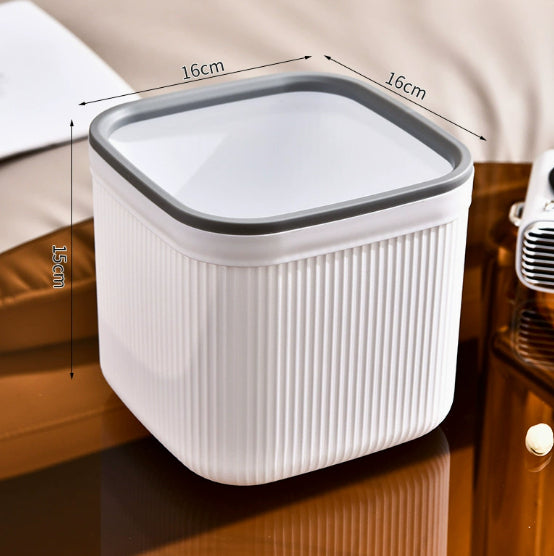 Desktop Trash Can Push-Style Waste Bin 4L Light Luxury Storage Bucket