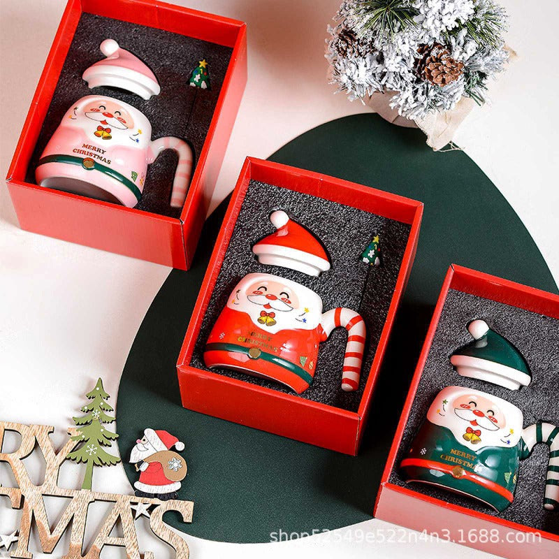 Ceramic Santa Claus Mug Christmas Holiday Drinkware Hand-Painted Gift
