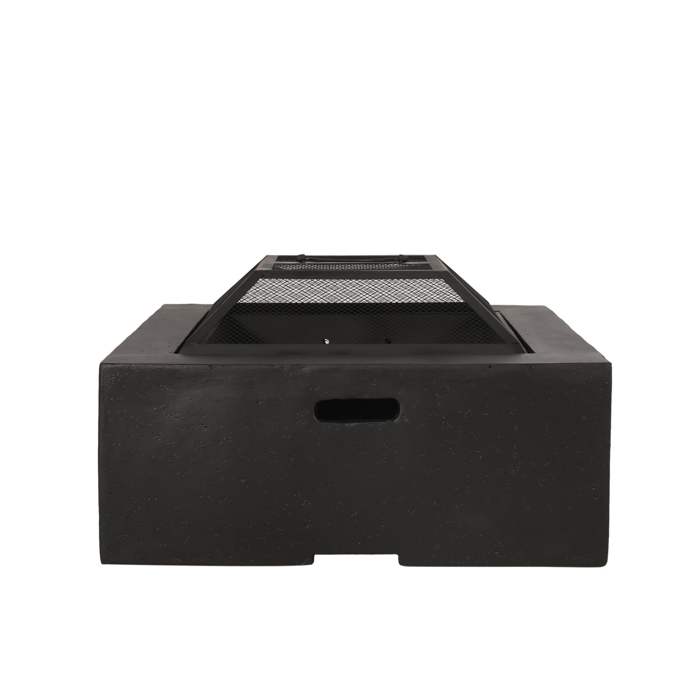 Outdoor 29 Square MgO Wood- Burning Fire Pit, Dark Gray