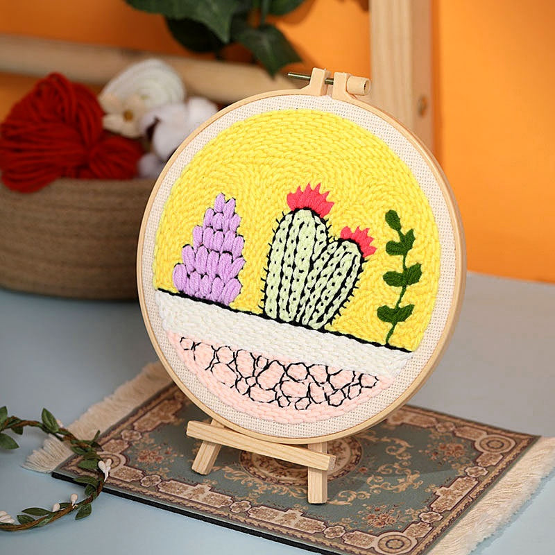 Flower and Grass Stamp Material Pack for Embroidery Crafts - Handmade