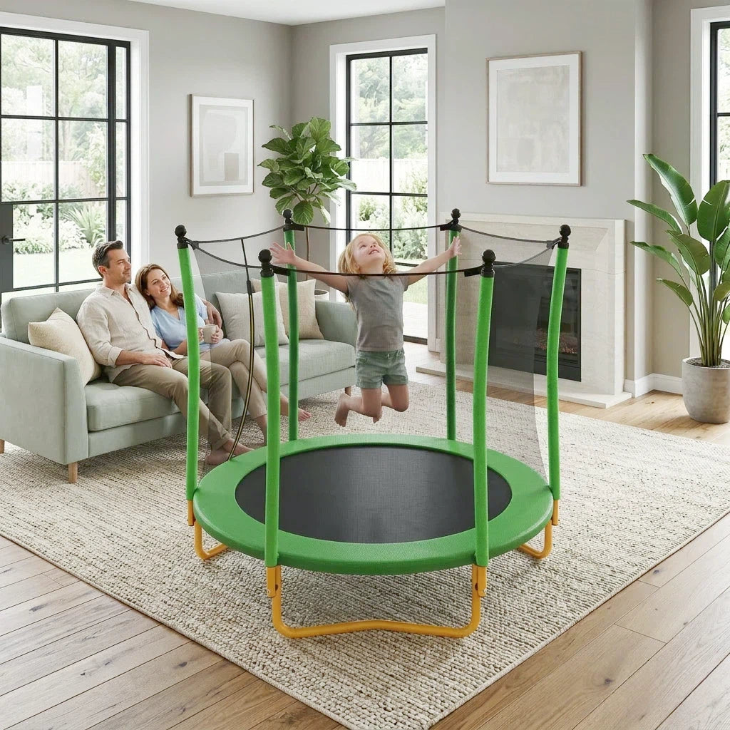 5.5 FT Kids Trampoline With Safety Net, Indoor Outdoor Toddler