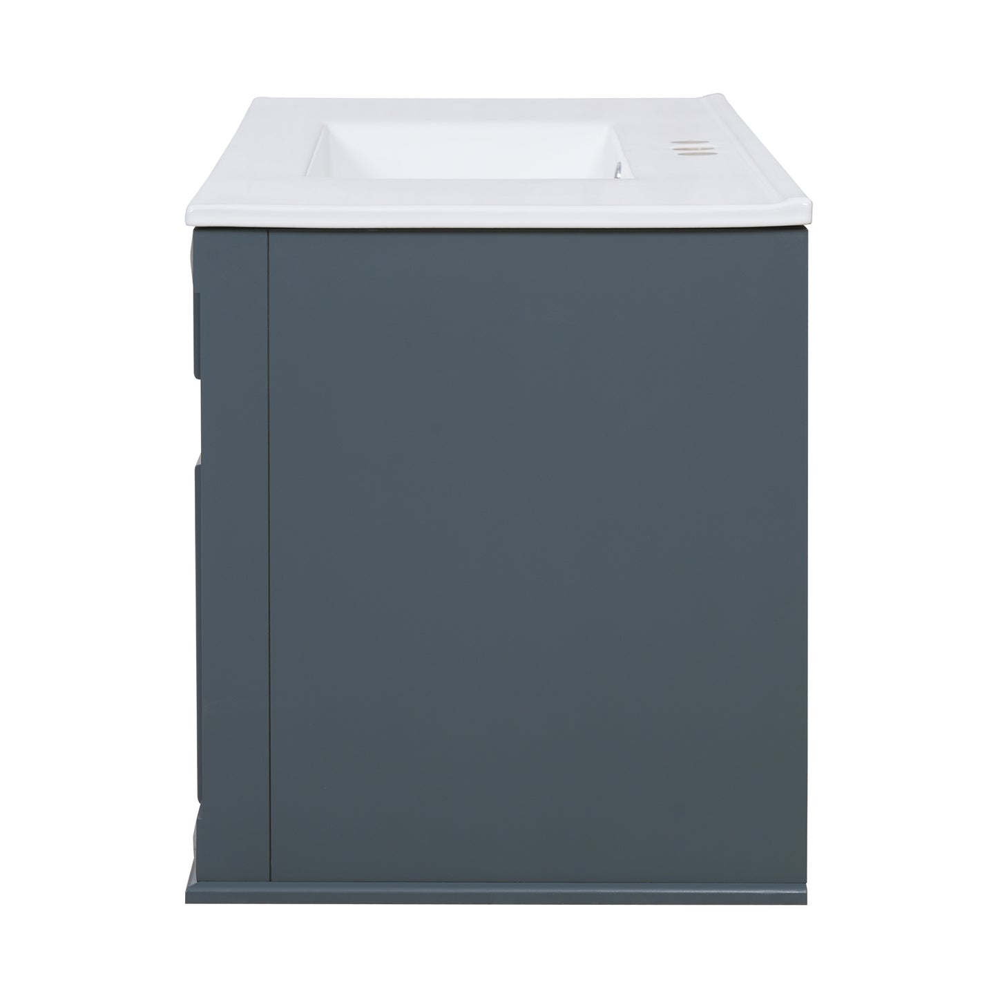 36-Inch Wall Mounted Bathroom Vanity with Ceramic Sink - Blue