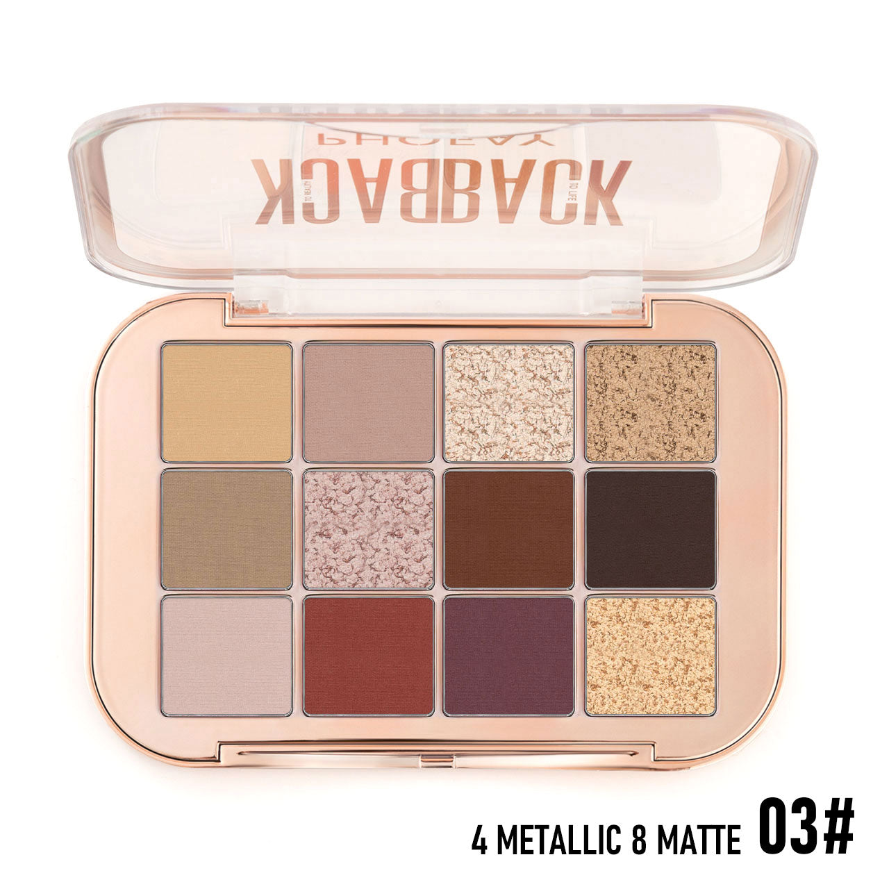 12-Color Eyeshadow Palette - Matte and Metallic Makeup Collection