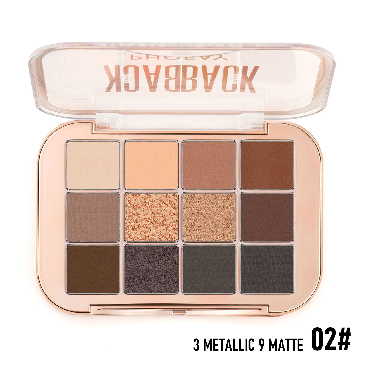 12-Color Eyeshadow Palette - Matte and Metallic Makeup Collection