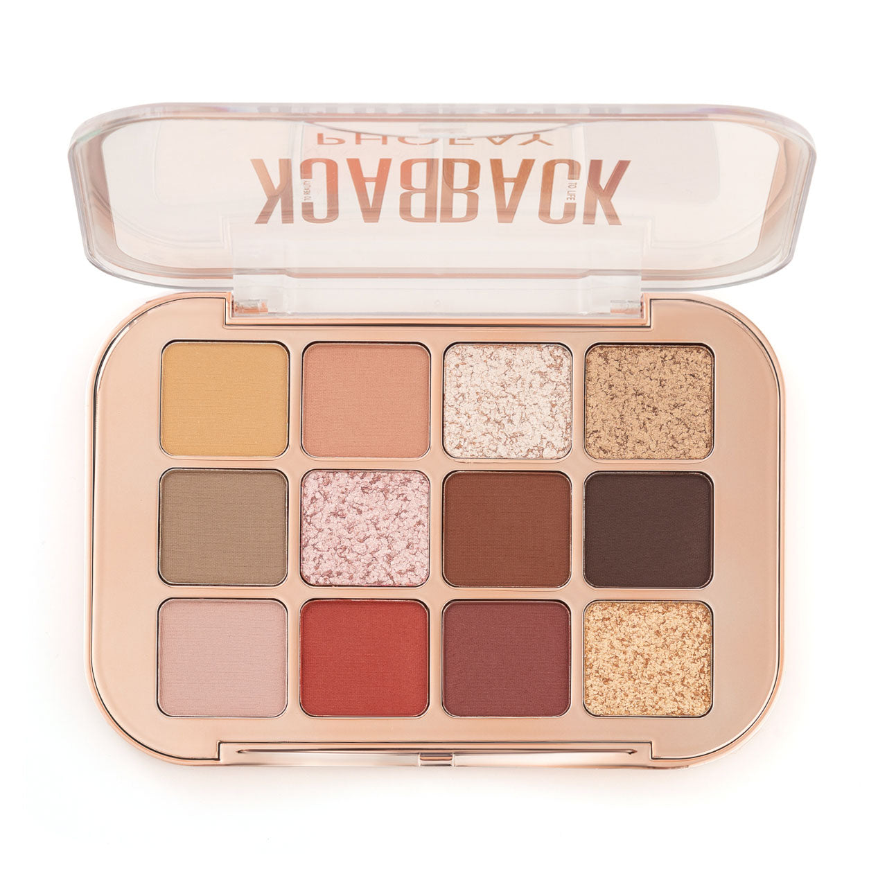 12-Color Eyeshadow Palette - Matte and Metallic Makeup Collection