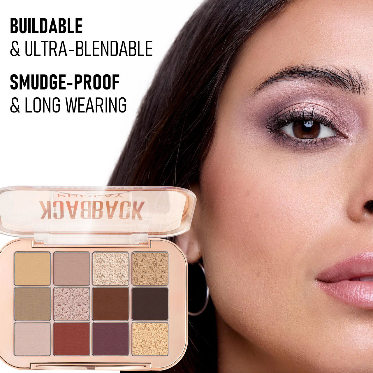 12-Color Eyeshadow Palette - Matte and Metallic Makeup Collection