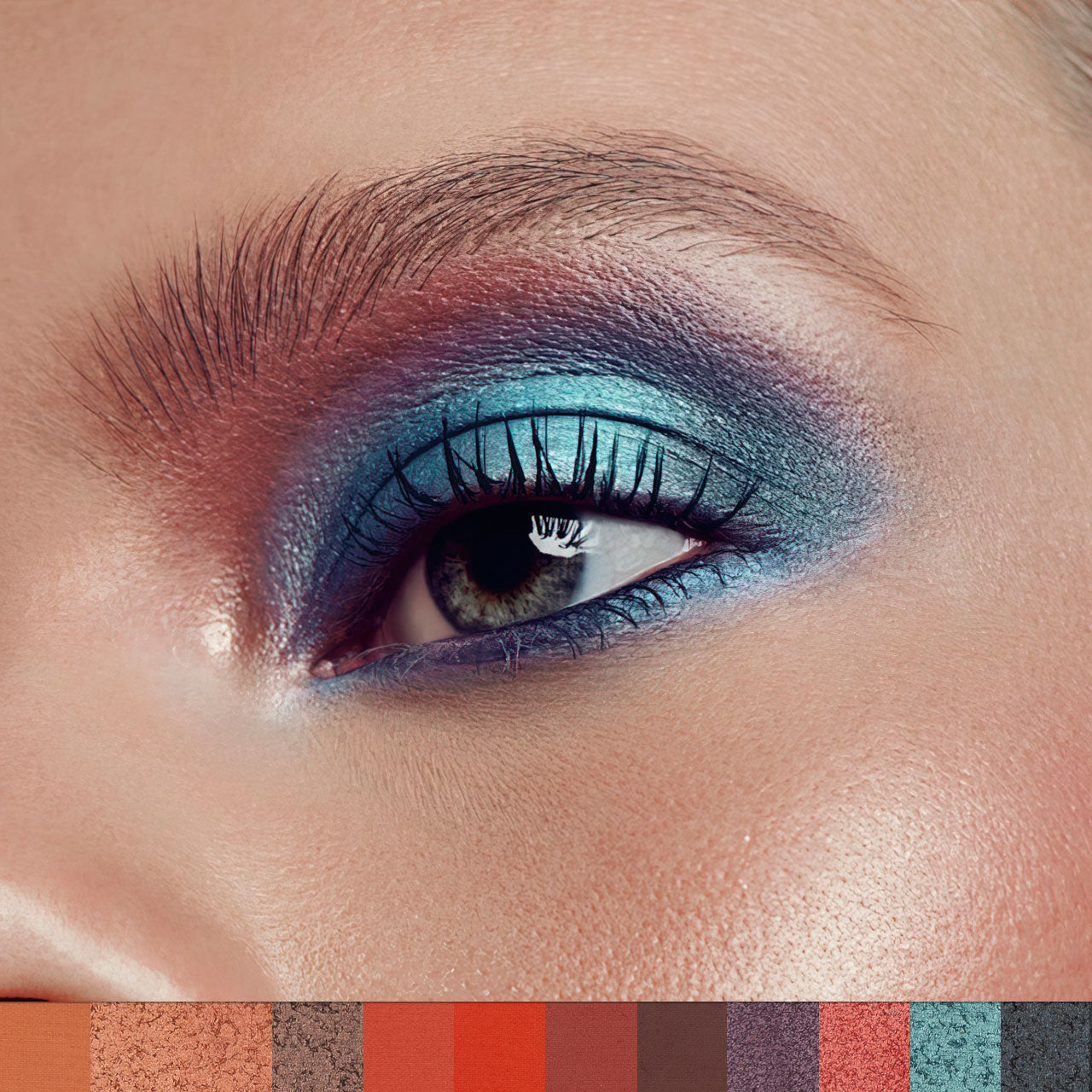 12-Color Eyeshadow Palette - Matte and Metallic Makeup Collection