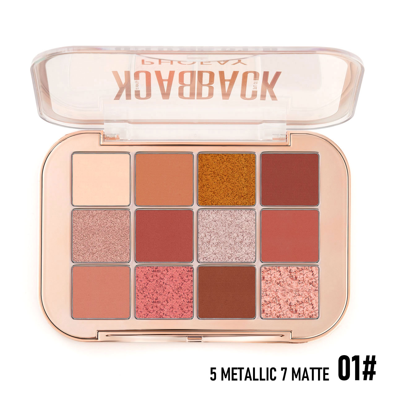 12-Color Eyeshadow Palette - Matte and Metallic Makeup Collection