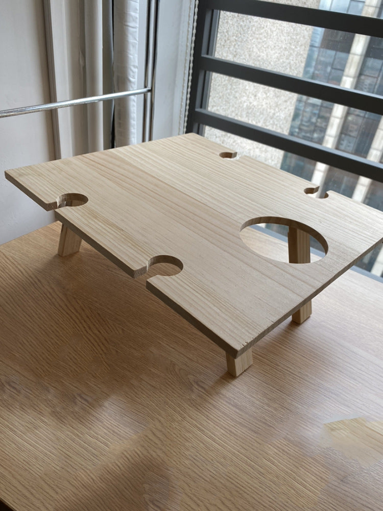 Outdoor Folding Picnic Table Solid Wood Portable Garden Dining Table