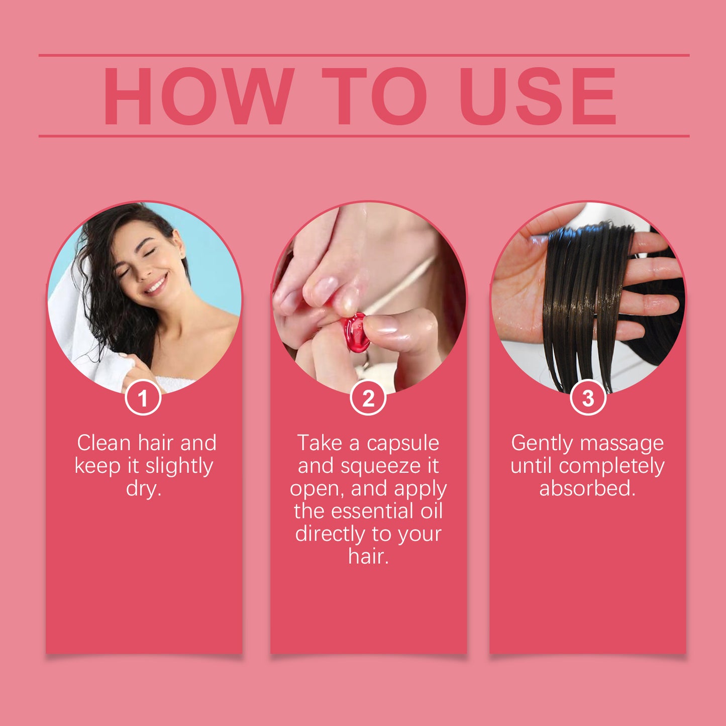 Hair Oil Care Capsules with Jojoba and Moroccan Nut Oil for Frizz Control