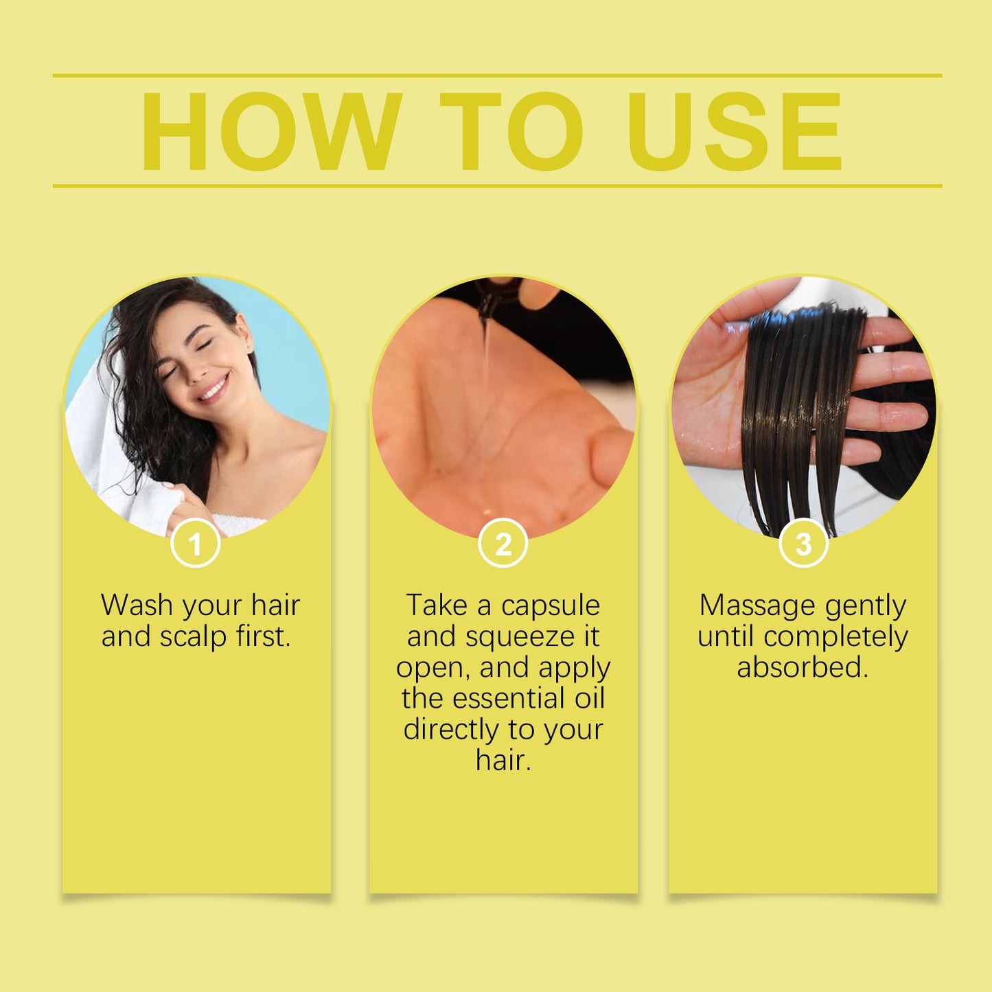Hair Oil Capsules for Dry Frizzy Hair - Nourishing Ginseng & Honey Serum