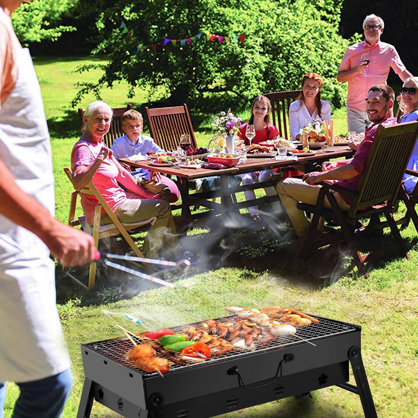Portable Foldable Charcoal BBQ Grill for Camping & Outdoor Use