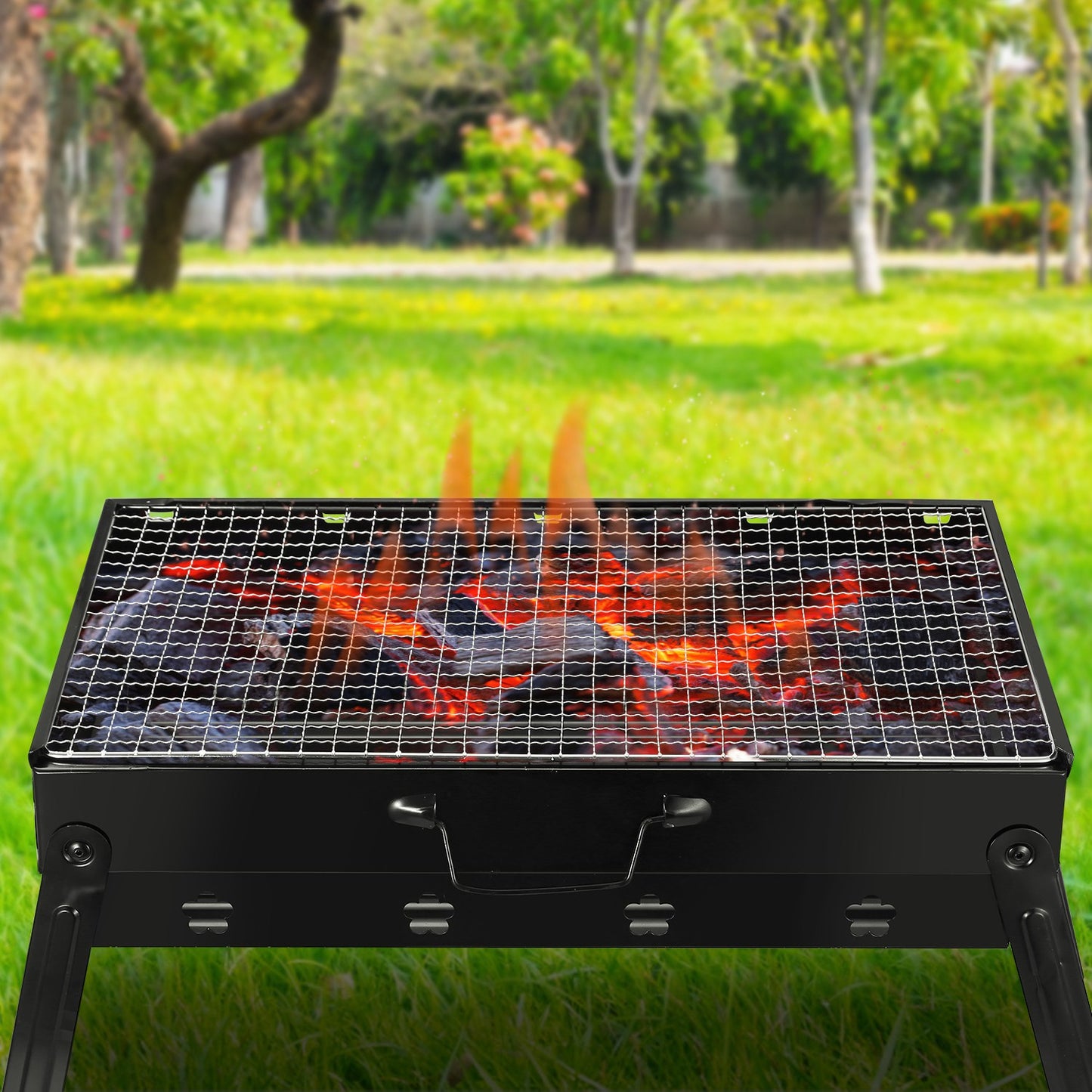 Portable Foldable Charcoal BBQ Grill for Camping & Outdoor Use