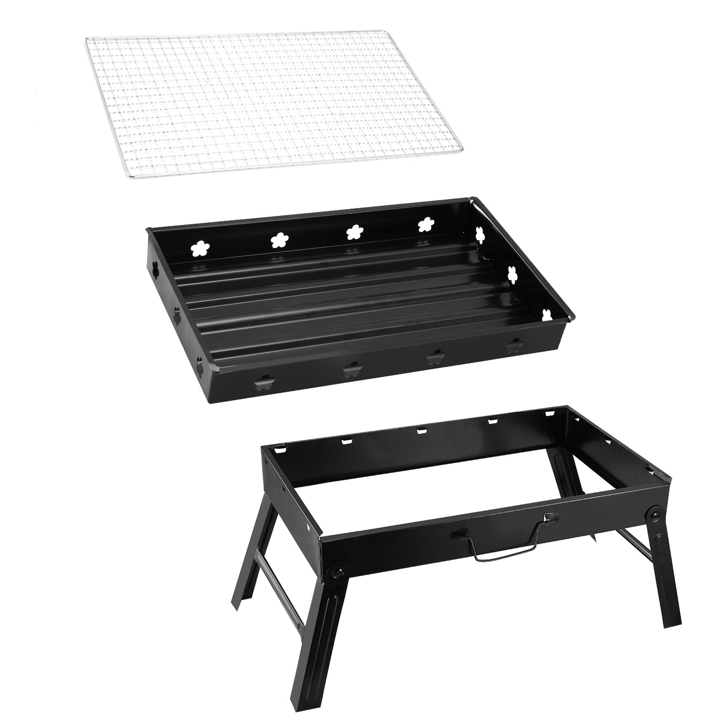 Portable Foldable Charcoal BBQ Grill for Camping & Outdoor Use