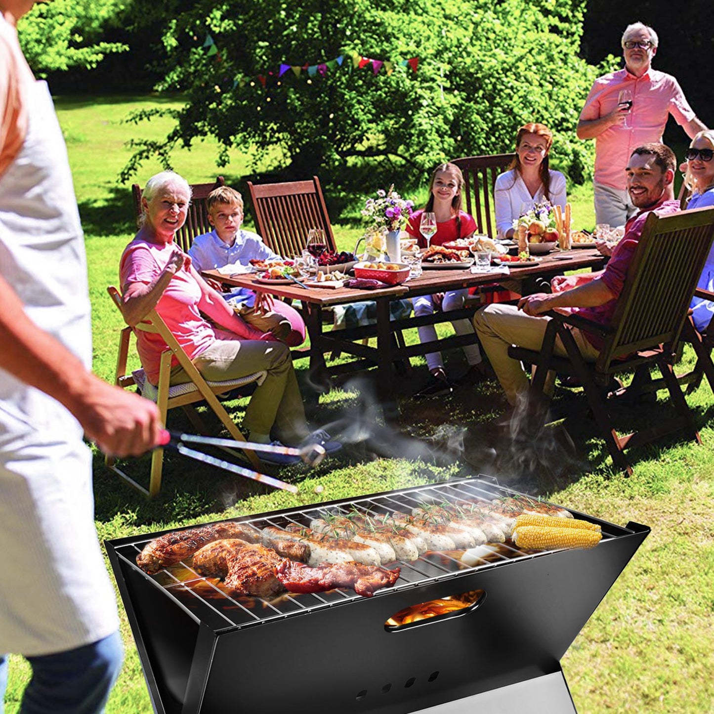 Portable Foldable Charcoal BBQ Grill for Camping & Outdoor Use
