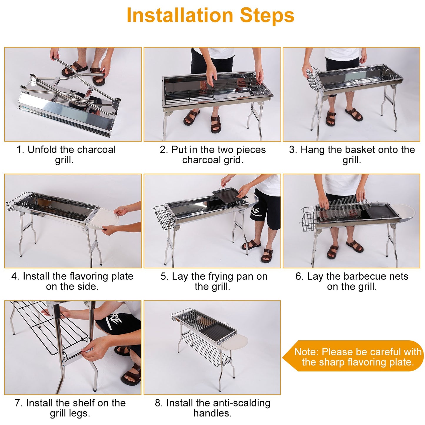 Portable Charcoal Grill - Foldable BBQ Suitcase for Camping