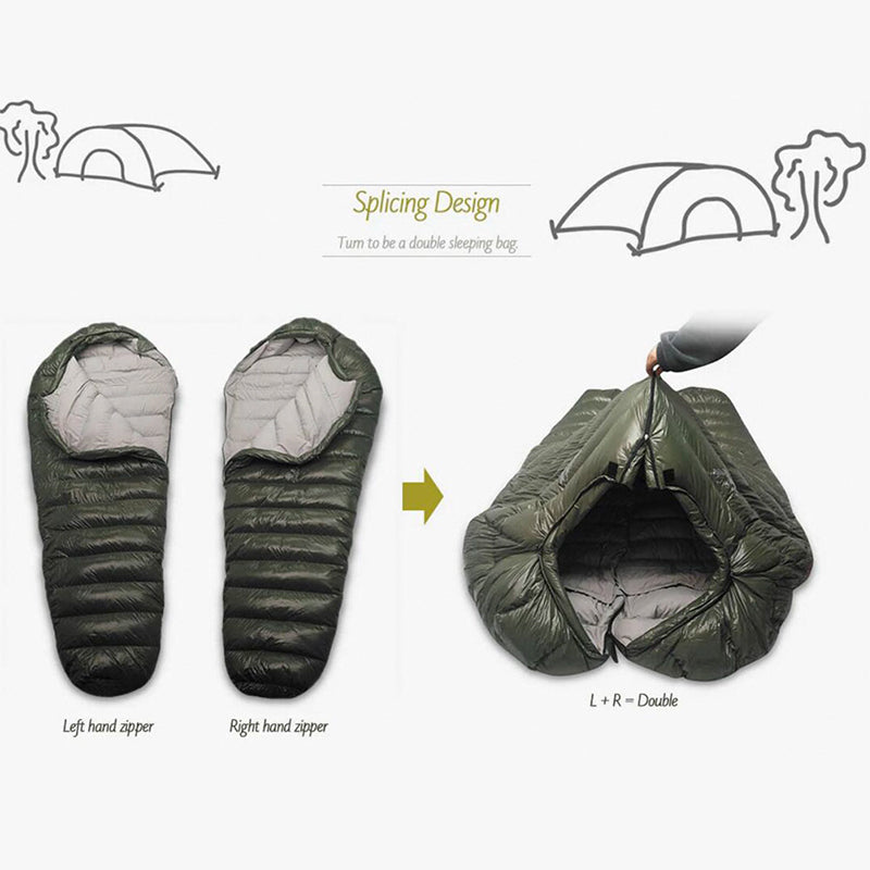 Winter Waterproof Down Sleeping Bag - Model AM1500L