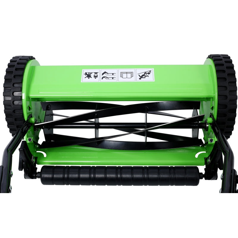 14-Inch 5-Blade Reel Lawn Mower - Manual Grass Cutter with Adjustable Height