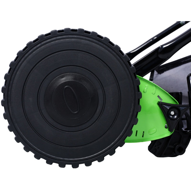 14-Inch 5-Blade Reel Lawn Mower - Manual Grass Cutter with Adjustable Height