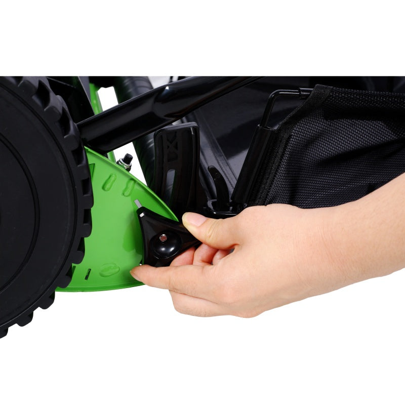 14-Inch 5-Blade Reel Lawn Mower - Manual Grass Cutter with Adjustable Height
