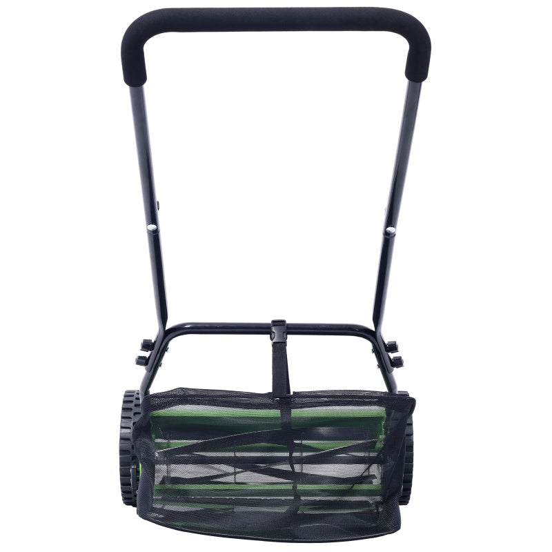 14-Inch 5-Blade Reel Lawn Mower - Manual Grass Cutter with Adjustable Height