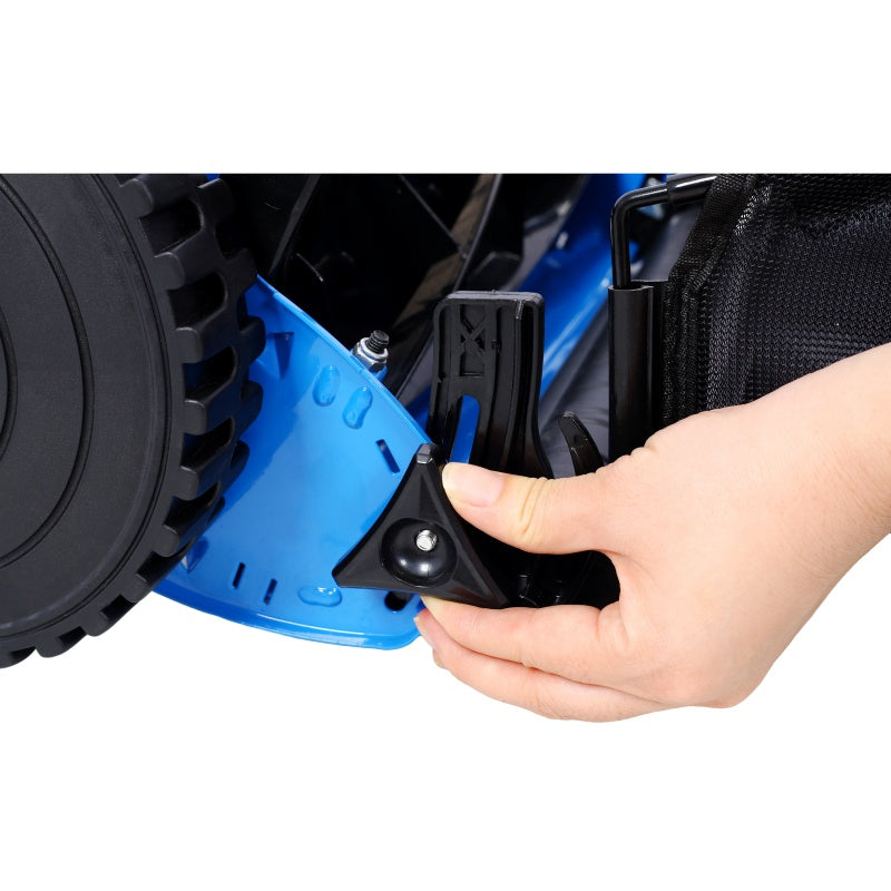 14-Inch Manual Reel Lawn Mower with Adjustable Blade & Grass Catcher - Blue
