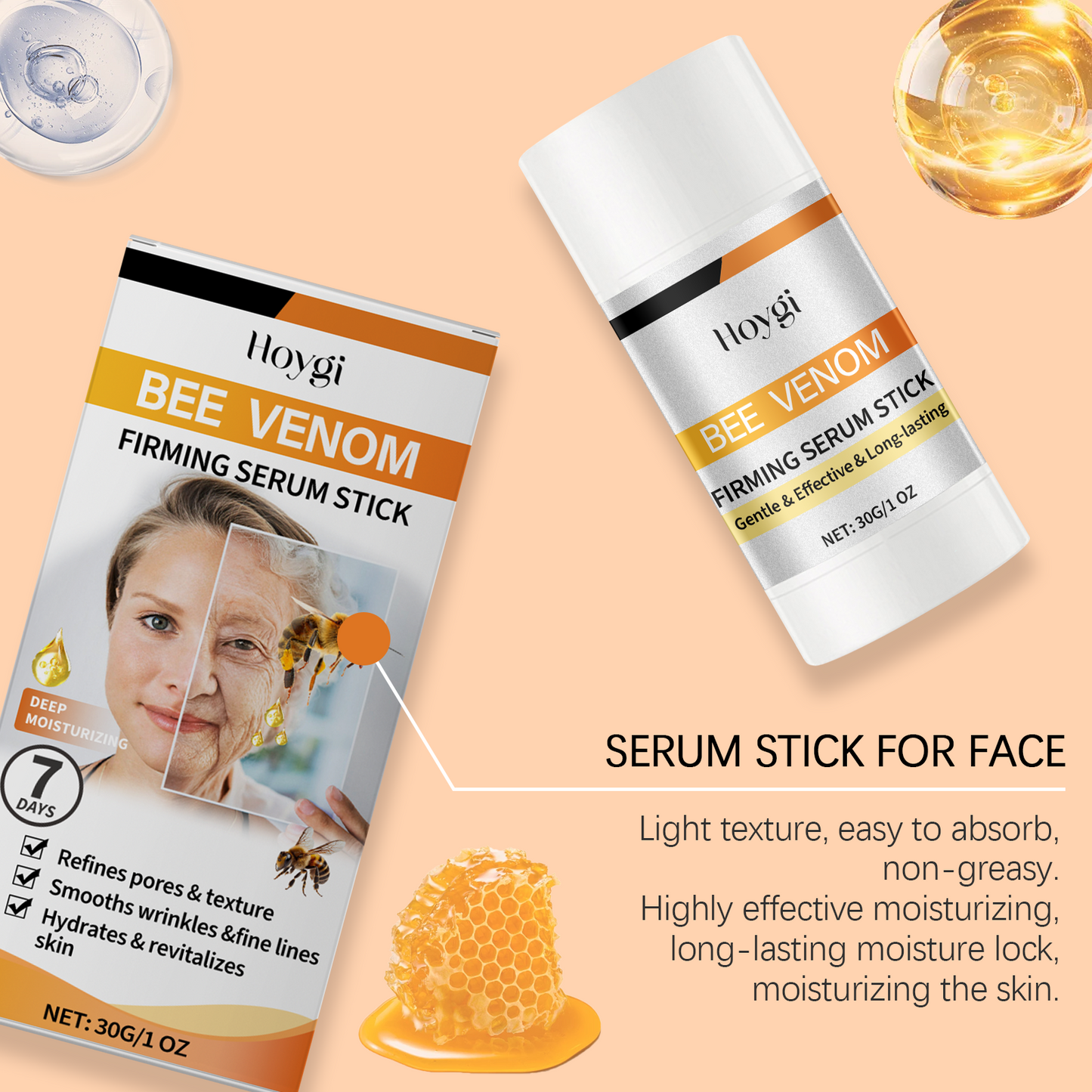 Bee Venom Firming Essence Stick - Anti-Aging Facial Moisturizer