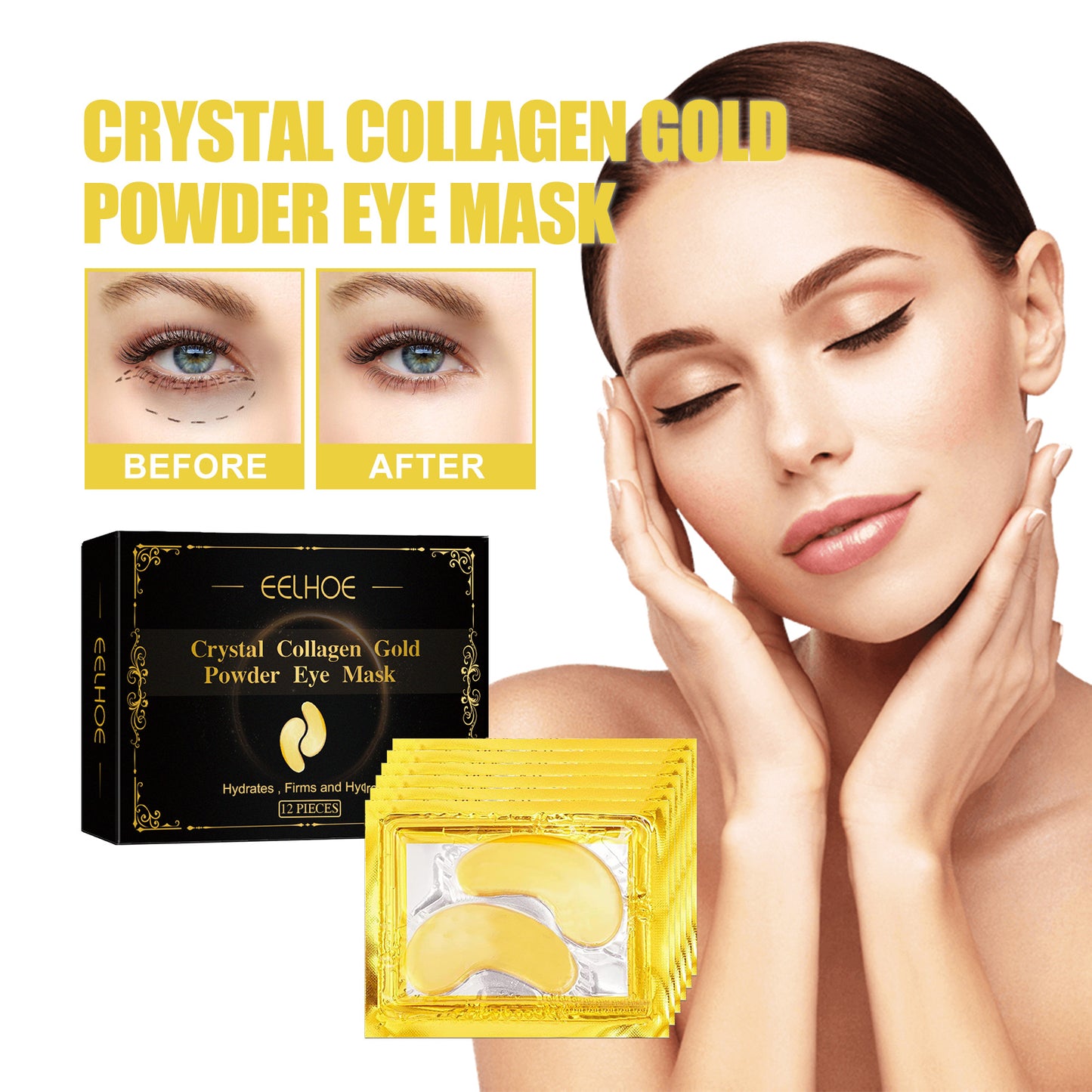 Collagen Gold Eye Mask - Hydrating Firming Eye Patches for Dark Circles