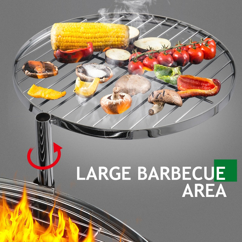 Round Black Iron Camping Grill – Durable & Portable