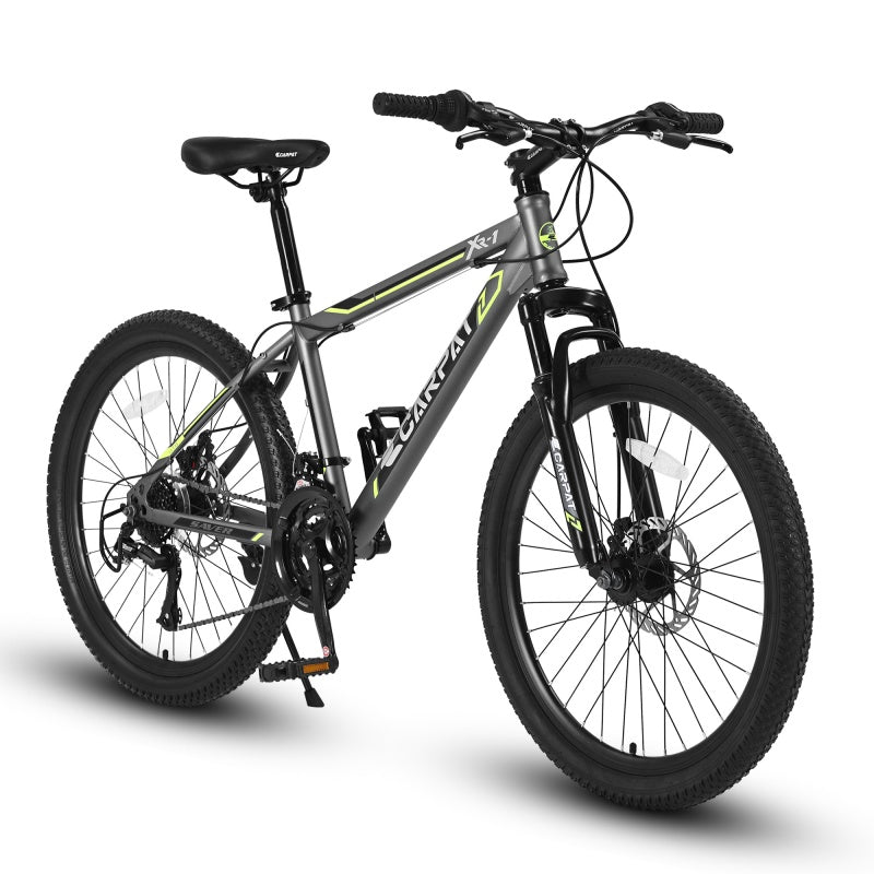 24 Inch Mountain Bike for Boys & Girls - Shimano 21 Speed, Dual Disc Brakes