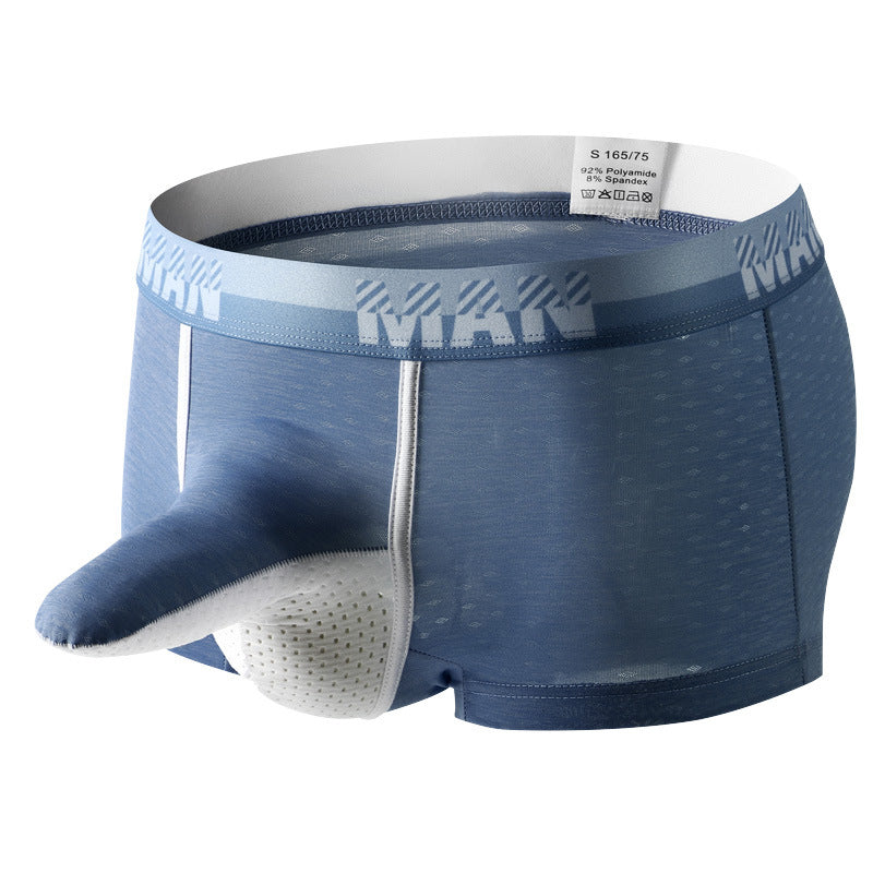 Men's Breathable Ice Silk Briefs - Sexy Middle Waist Underwear for Men