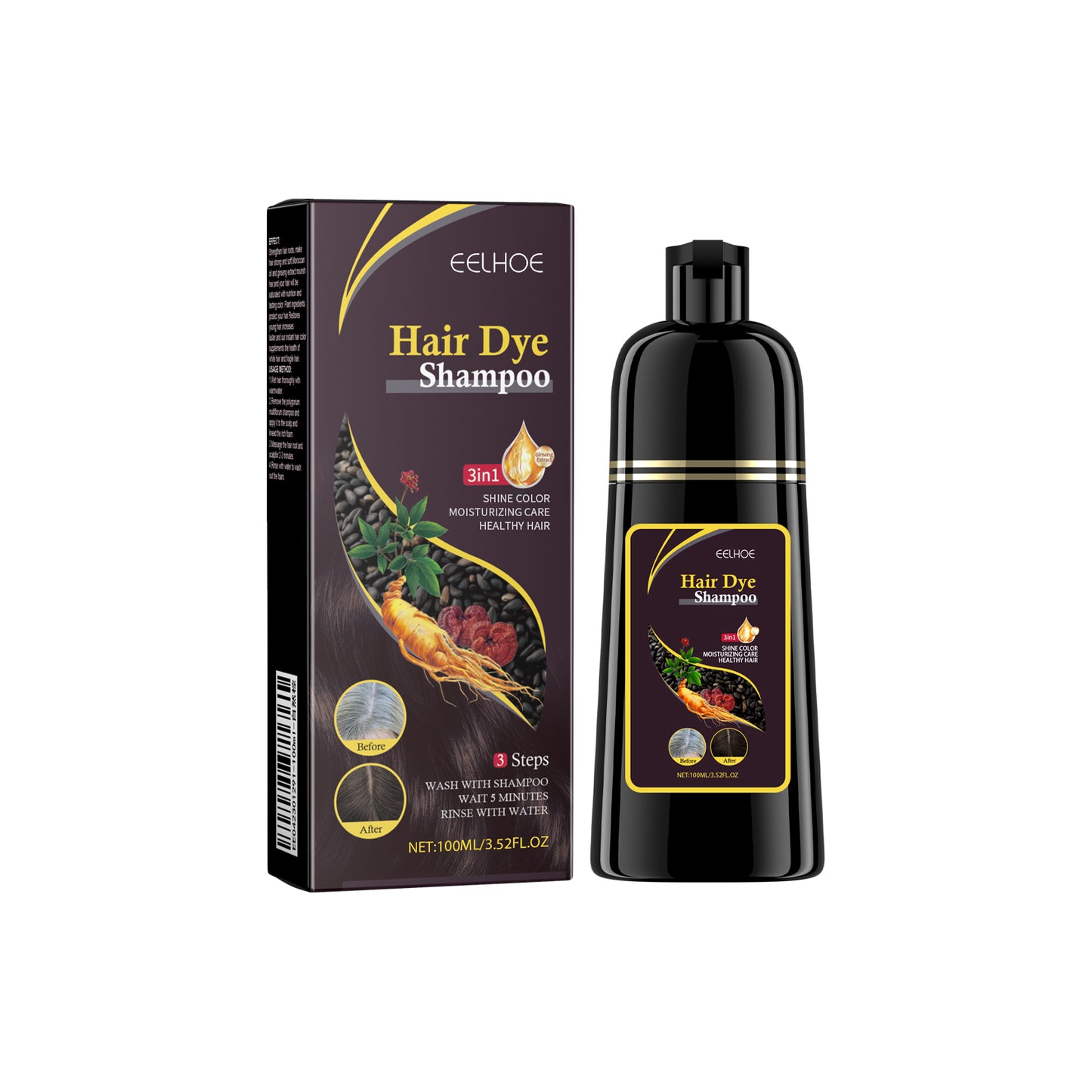 Polygonum Multiflorum Darkening Shampoo - Moisturizing Hair Growth Formula