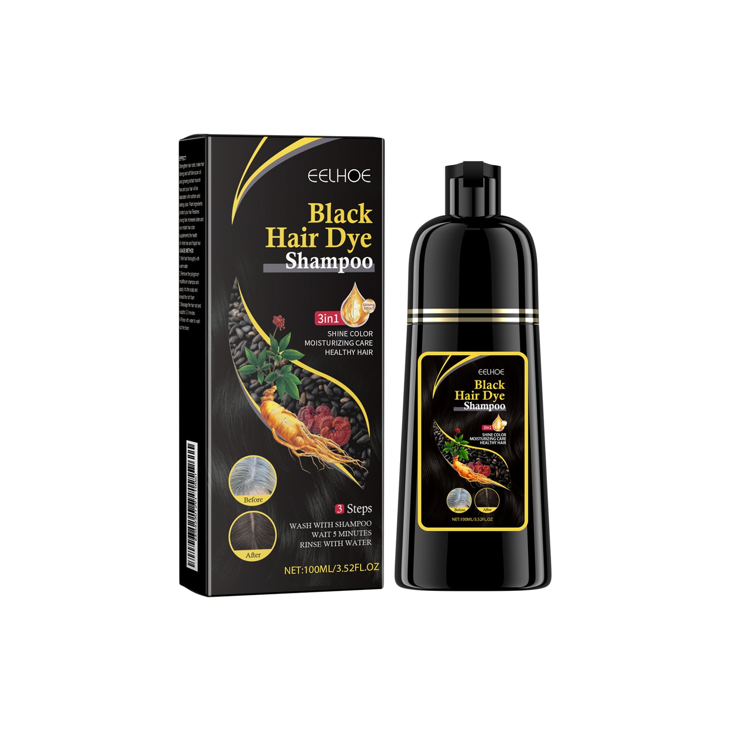 Polygonum Multiflorum Darkening Shampoo - Moisturizing Hair Growth Formula