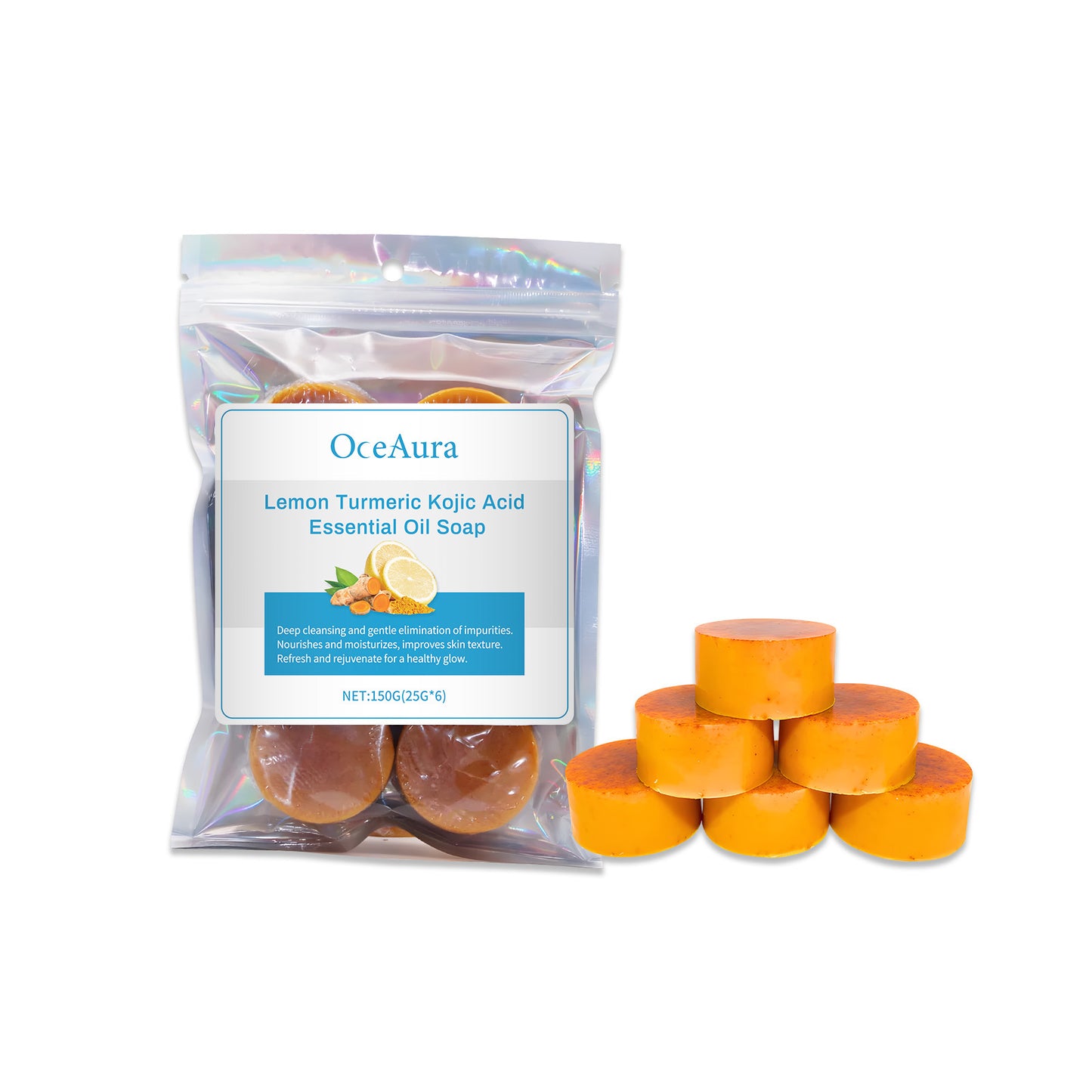 Lemon Turmeric Essential Oil Soap - Natural Brightening Body Cleansing Bar