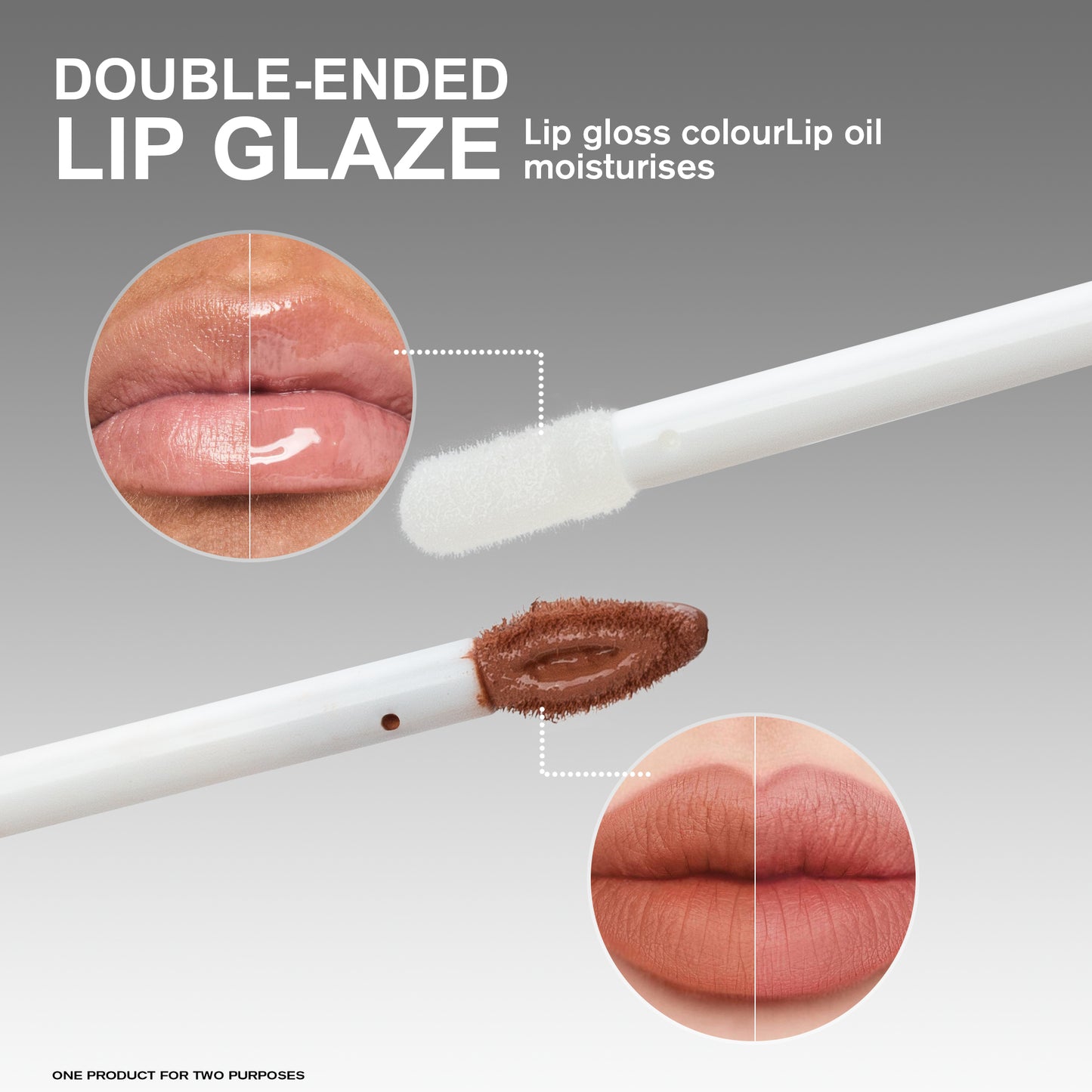 Double-Ended Non-Stick Lip Gloss - Long Lasting Liquid Lipstick