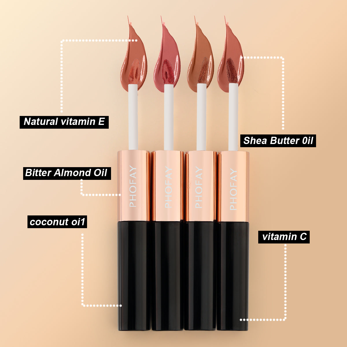 Double-Ended Non-Stick Lip Gloss - Long Lasting Liquid Lipstick