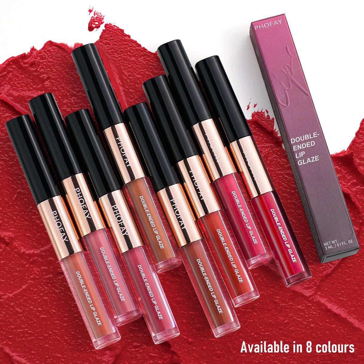 Double-Ended Non-Stick Lip Gloss - Long Lasting Liquid Lipstick