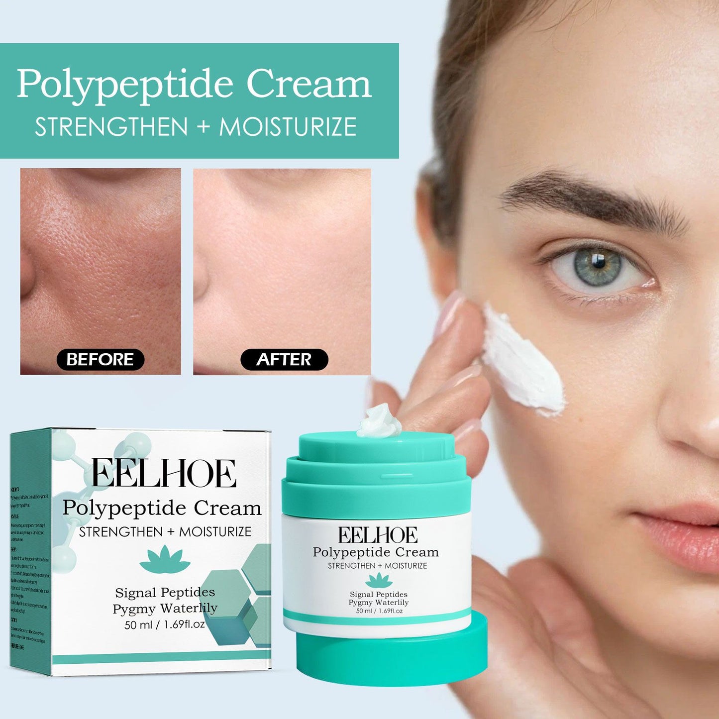 Brightening Moisturizing Facial Cream with Vitamin E and Oligopeptide-1