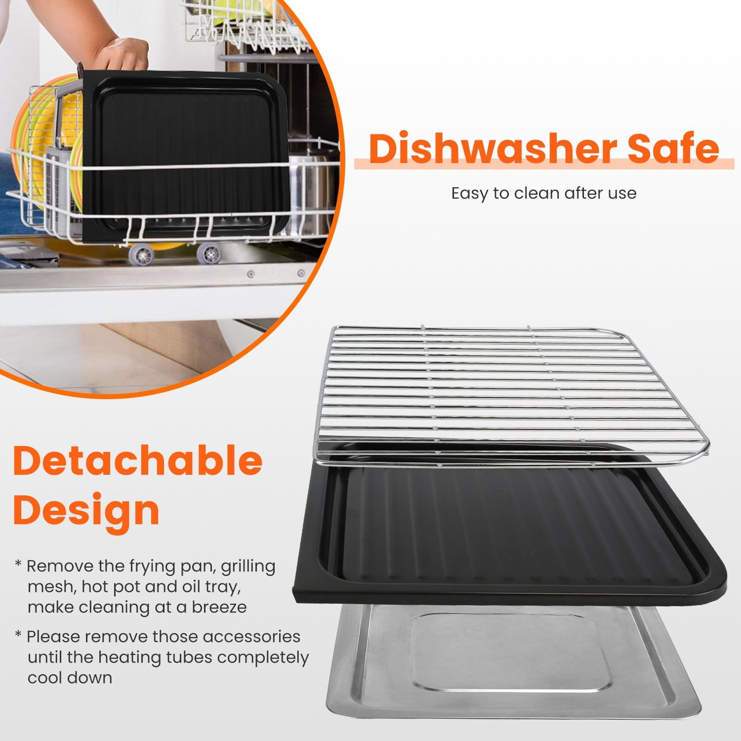 3-in-1 Electric Hot Pot and Grill - 1600W Smokeless Cooker