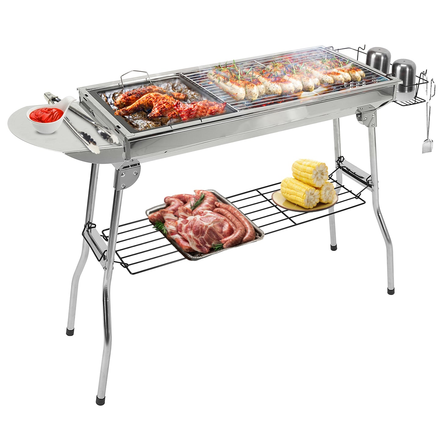 Portable Foldable Charcoal BBQ Grill for Camping & Picnics
