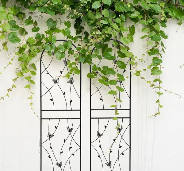 71" Metal Garden Trellis - 2 Pack Rustproof Climbing Support - Black