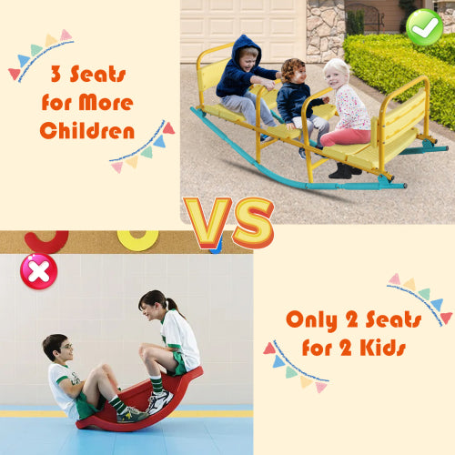 Outdoor Rocking Horse Seesaw for Kids - Multicolor Playground Equipment