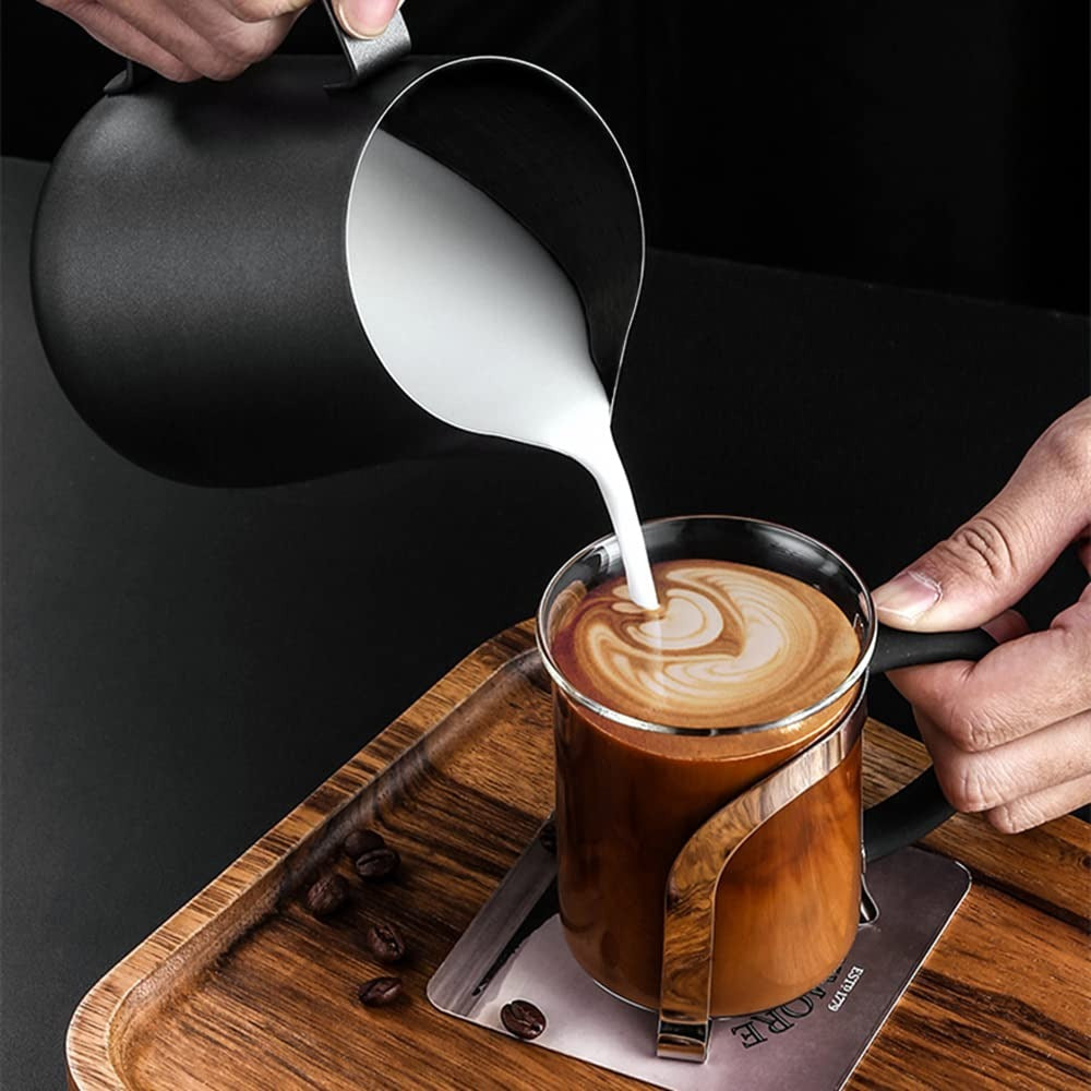 Stainless Steel Milk Frothing Jar - 350ml Matte Finish