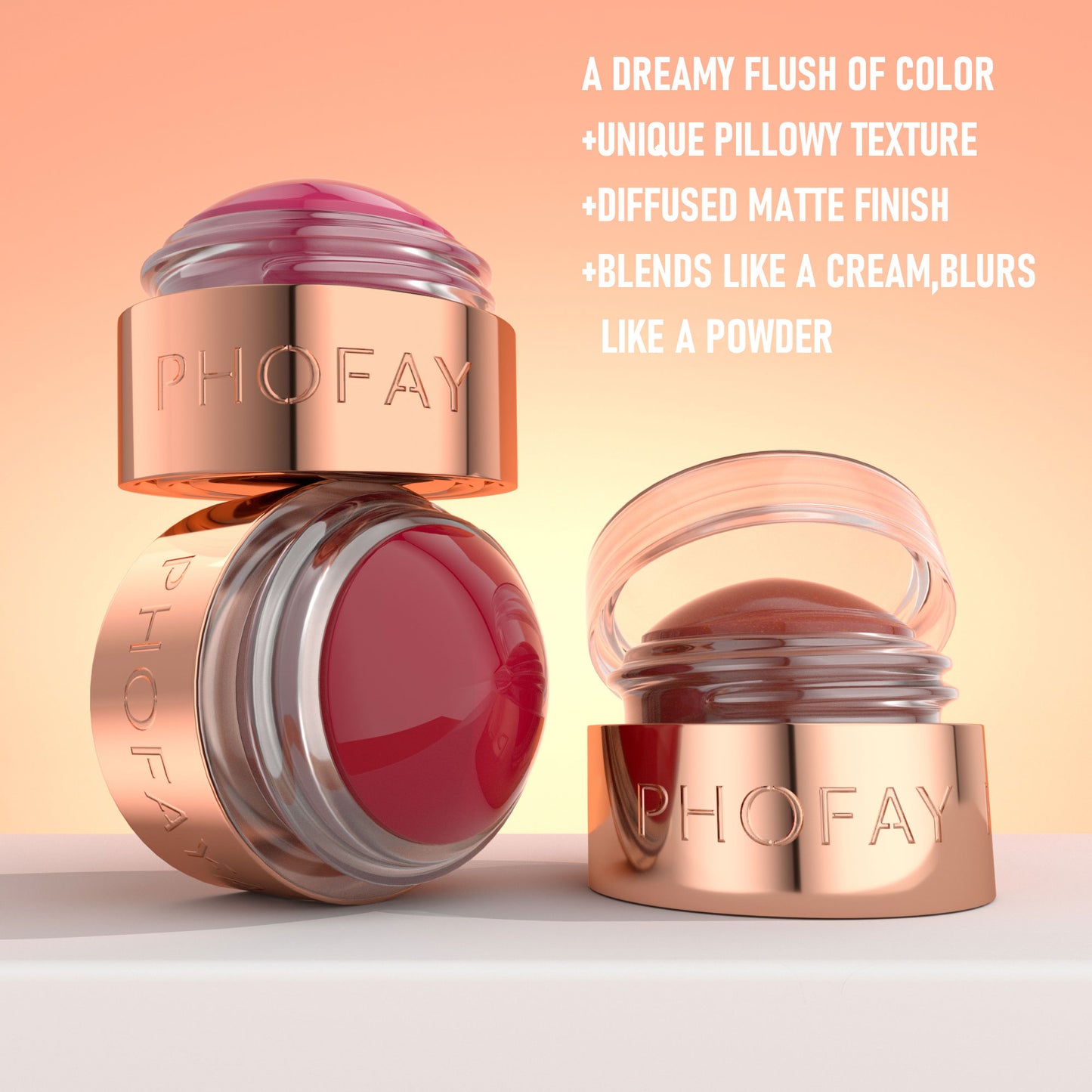 Long-Lasting Mousse Blush Cream - Lightweight Blendable Cheek & Lip Tint