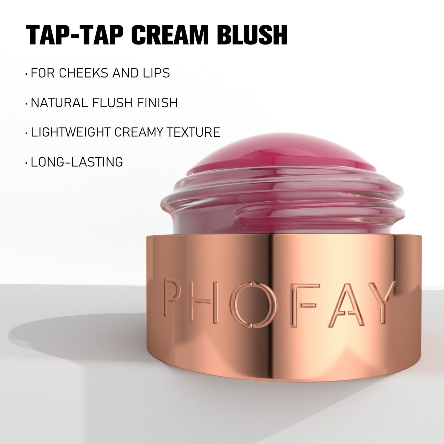 Long-Lasting Mousse Blush Cream - Lightweight Blendable Cheek & Lip Tint